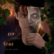 Аватар: «No fear» — маска и цветы
