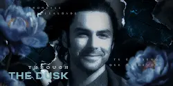Подпись: «Through the dusk» — он