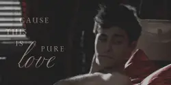 Подпись: «Cause this is pure love» — он