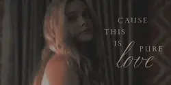 Подпись: «Cause this is pure love» — она